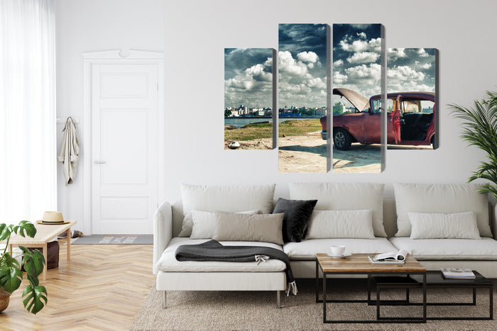Obraz Wieloczęściowy Hawana Malecon – egzotyczna panorama do wnętrz kolonialnych, boho i vintage – widok 5