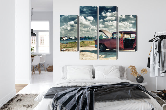 Obraz Wieloczęściowy Hawana Malecon – egzotyczna panorama do wnętrz kolonialnych, boho i vintage – widok 6