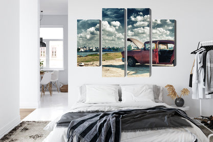 Obraz Wieloczęściowy Hawana Malecon – egzotyczna panorama do wnętrz kolonialnych, boho i vintage – widok 6