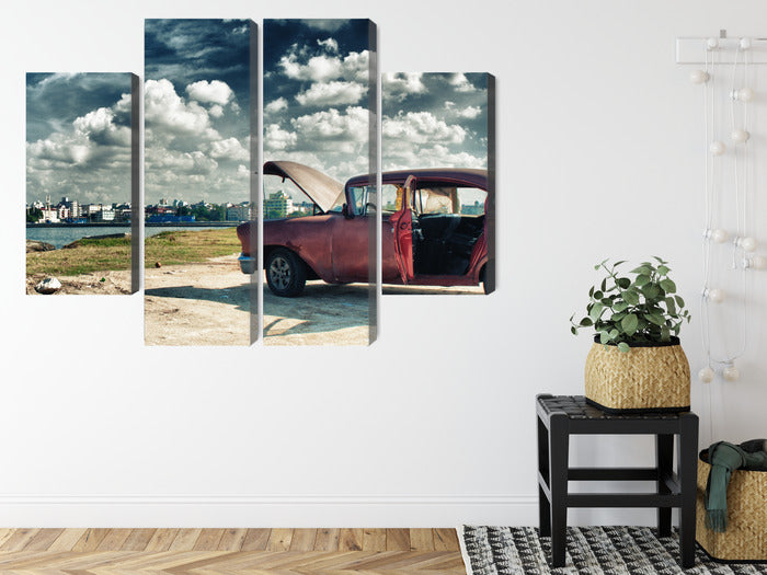 Obraz Wieloczęściowy Hawana Malecon – egzotyczna panorama do wnętrz kolonialnych, boho i vintage – widok 7