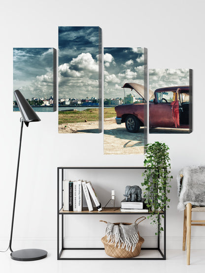 Obraz Wieloczęściowy Hawana Malecon – egzotyczna panorama do wnętrz boho, kolonialnych i loftowych – widok 8