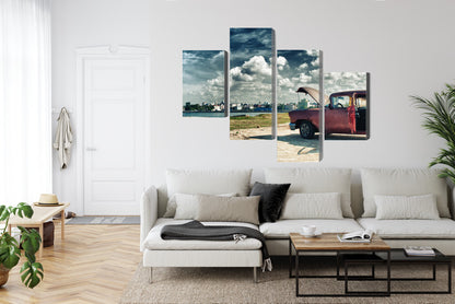 Obraz Wieloczęściowy Hawana Malecon – egzotyczna panorama do wnętrz boho, kolonialnych i loftowych – widok 5