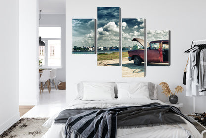 Obraz Wieloczęściowy Hawana Malecon – egzotyczna panorama do wnętrz boho, kolonialnych i loftowych – widok 6
