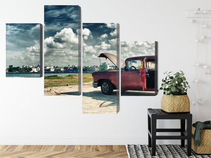 Obraz Wieloczęściowy Hawana Malecon – egzotyczna panorama do wnętrz boho, kolonialnych i loftowych – widok 7