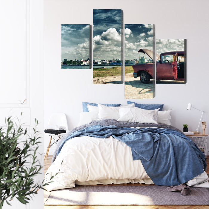 Obraz Wieloczęściowy Hawana Malecon – egzotyczna panorama do wnętrz boho, kolonialnych i loftowych – widok 2