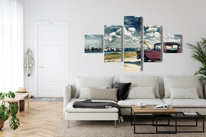 Obraz Wieloczęściowy Panoramiczny Widok Na Hawanę – tropikalna esencja do wnętrz kolonialnych i boho – widok 5