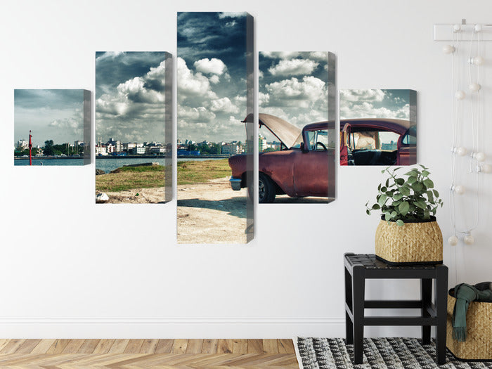 Obraz Wieloczęściowy Panoramiczny Widok Na Hawanę – tropikalna esencja do wnętrz kolonialnych i boho – widok 7