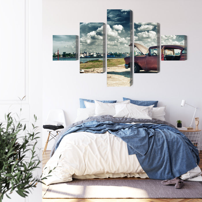Obraz Wieloczęściowy Panoramiczny Widok Na Hawanę – tropikalna esencja do wnętrz kolonialnych i boho – widok 2