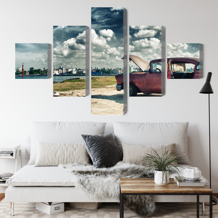 Obraz Wieloczęściowy Panoramiczny Widok Na Hawanę – tropikalna esencja do wnętrz kolonialnych i boho – widok 3
