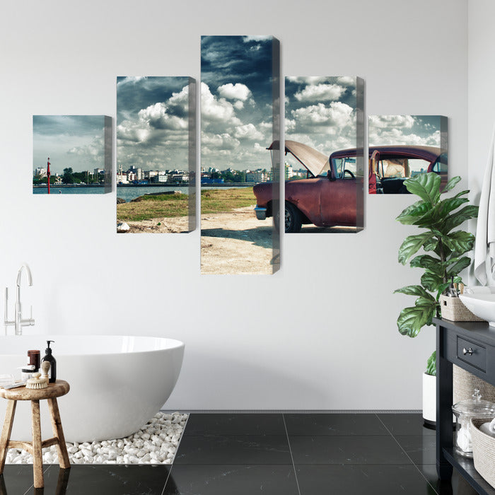 Obraz Wieloczęściowy Panoramiczny Widok Na Hawanę – tropikalna esencja do wnętrz kolonialnych i boho – widok 4