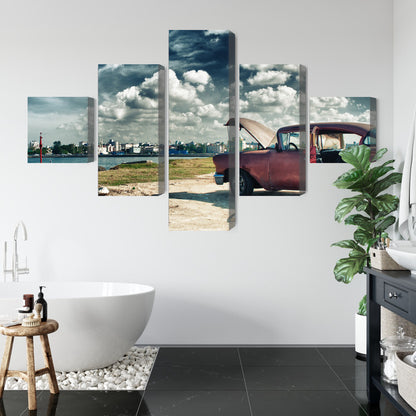 Obraz Wieloczęściowy Panoramiczny Widok Na Hawanę – tropikalna esencja do wnętrz kolonialnych i boho – widok 4