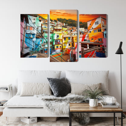 Obraz Wieloczęściowy Rio de Janeiro – dynamiczna panorama miasta do wnętrz Boho, Eklektycznych, Nowoczesnych – widok 3