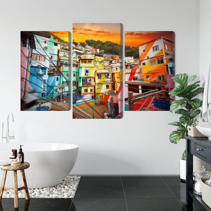Obraz Wieloczęściowy Rio de Janeiro – dynamiczna panorama miasta do wnętrz Boho, Eklektycznych, Nowoczesnych – widok 4