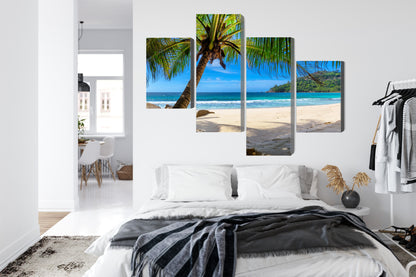 Obraz Wieloczęściowy Tropikalna Plaża – Egzotyczny Relaks do wnętrz Boho, Coastal i Nowoczesnych – widok 6