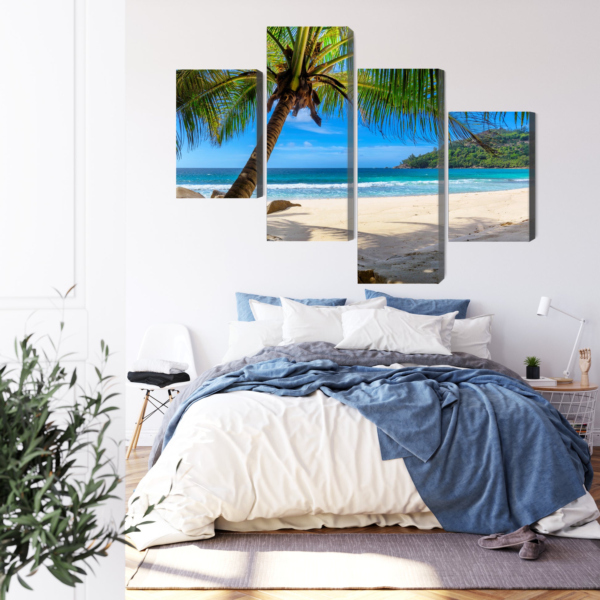 Obraz Wieloczęściowy Tropikalna Plaża – Egzotyczny Relaks do wnętrz Boho, Coastal i Nowoczesnych – widok 2