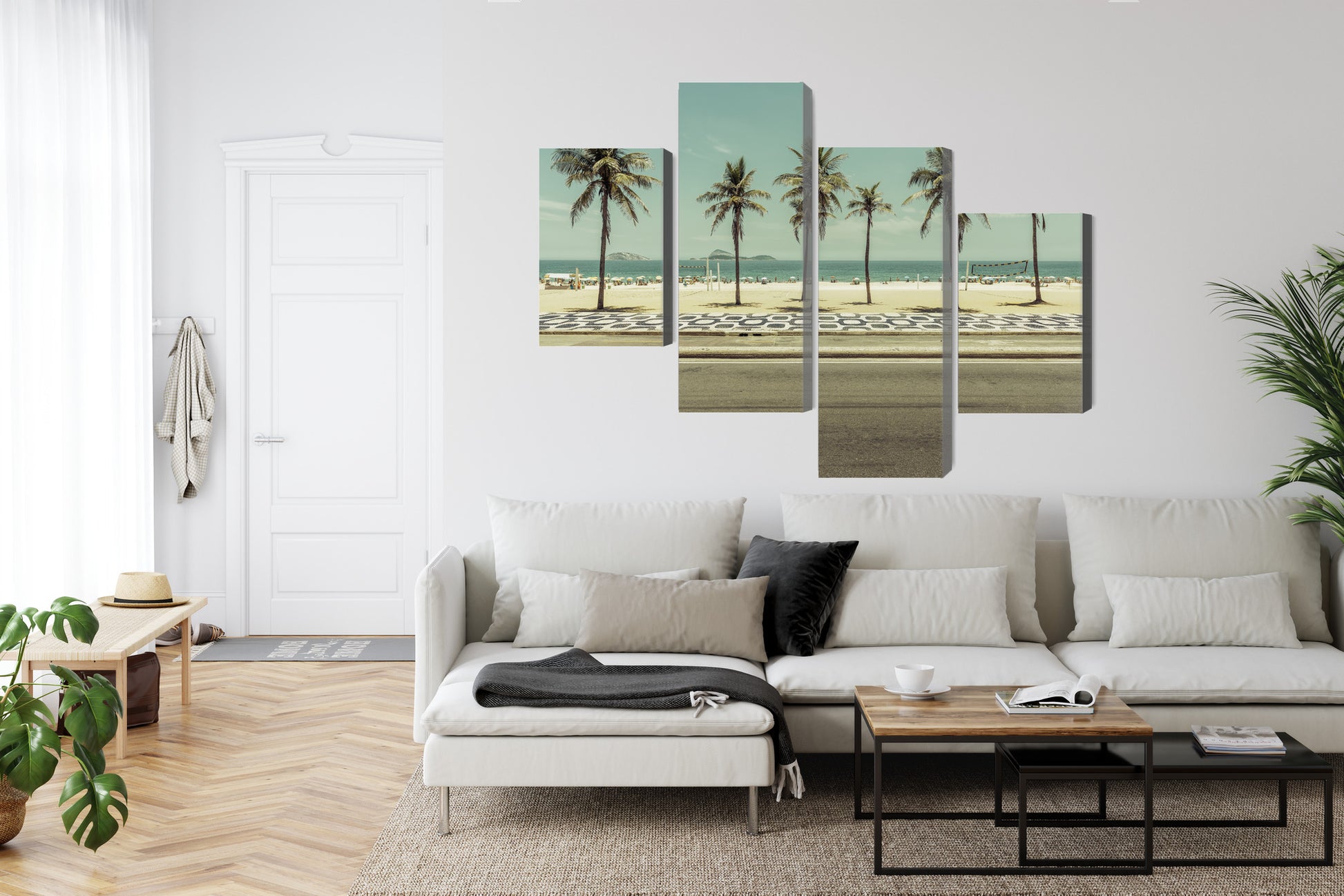 Obraz Wieloczęściowy Palmy na Plaży Ipanema – egzotyczny relaks do wnętrz boho, coastal i nowoczesnych – widok 5