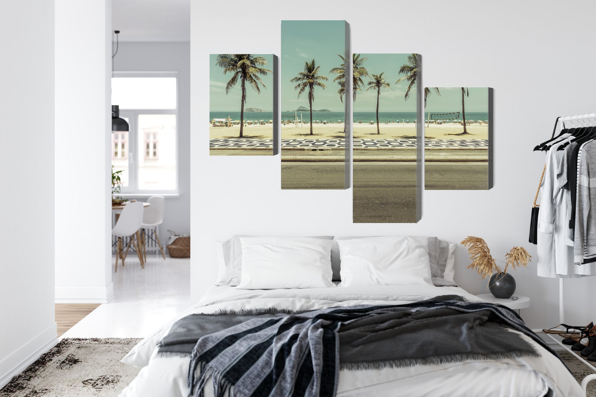 Obraz Wieloczęściowy Palmy na Plaży Ipanema – egzotyczny relaks do wnętrz boho, coastal i nowoczesnych – widok 6