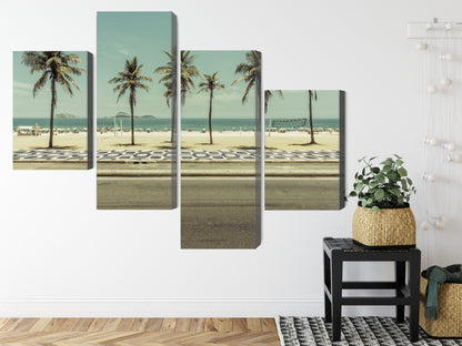 Obraz Wieloczęściowy Palmy na Plaży Ipanema – egzotyczny relaks do wnętrz boho, coastal i nowoczesnych – widok 7