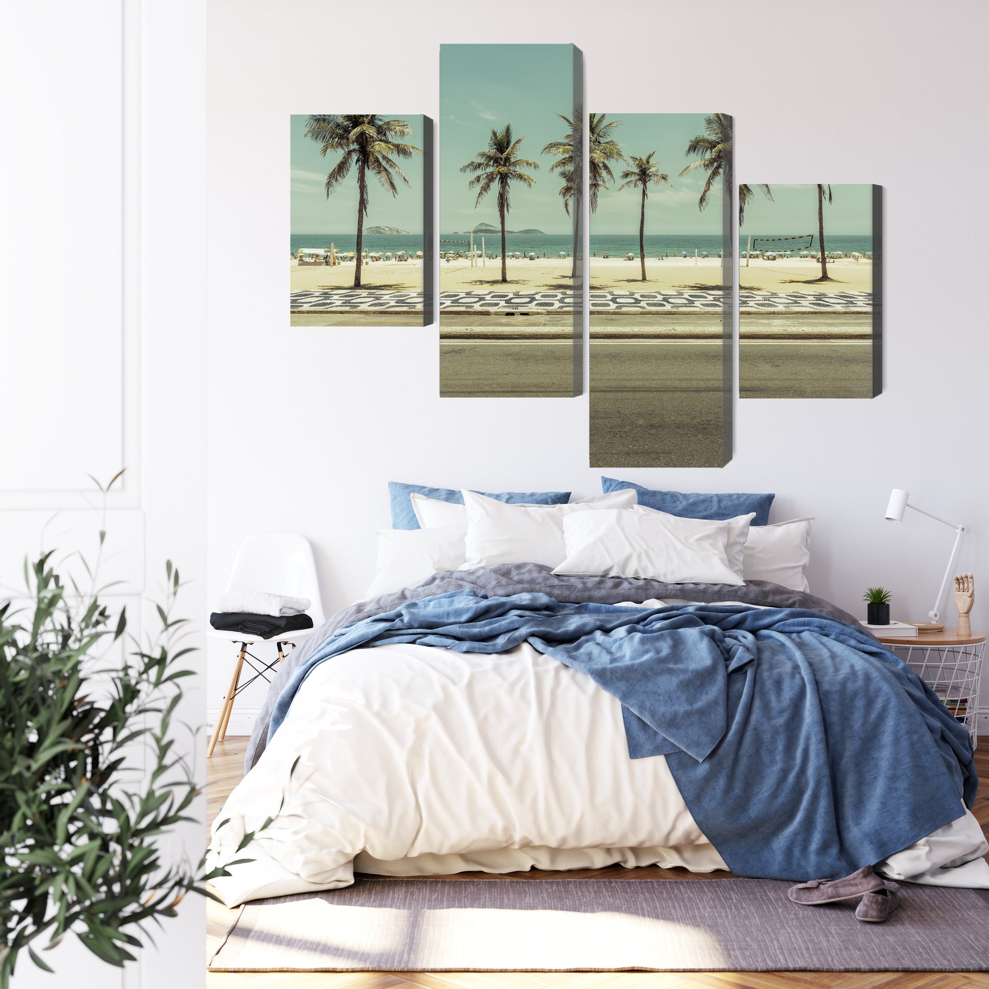 Obraz Wieloczęściowy Palmy na Plaży Ipanema – egzotyczny relaks do wnętrz boho, coastal i nowoczesnych – widok 2