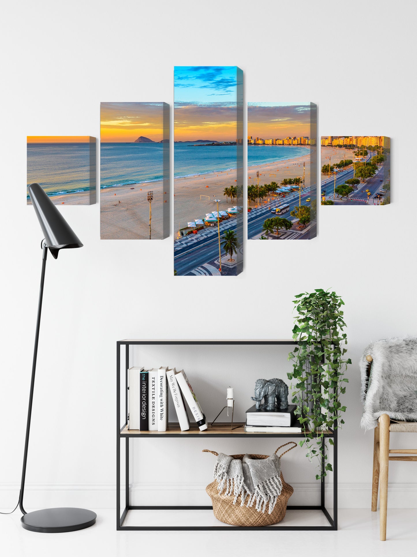 Obraz Wieloczęściowy Plaża Copacabana o Wschodzie – egzotyczna panorama do wnętrz nowoczesnych, boho i glamour – widok 8