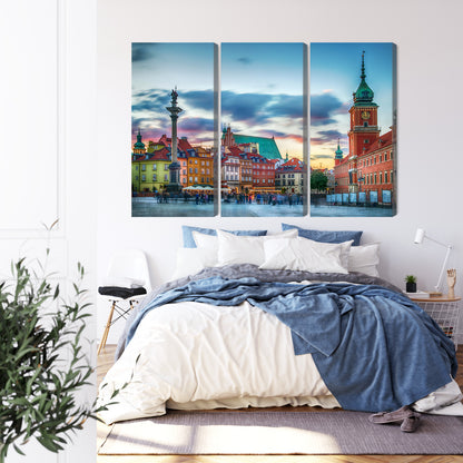 Obraz Wieloczęściowy Zamek Królewski Warszawa – miejska panorama do wnętrz klasycznych i nowoczesnych – widok 2