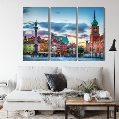 Obraz Wieloczęściowy Zamek Królewski Warszawa – miejska panorama do wnętrz klasycznych i nowoczesnych – widok 3