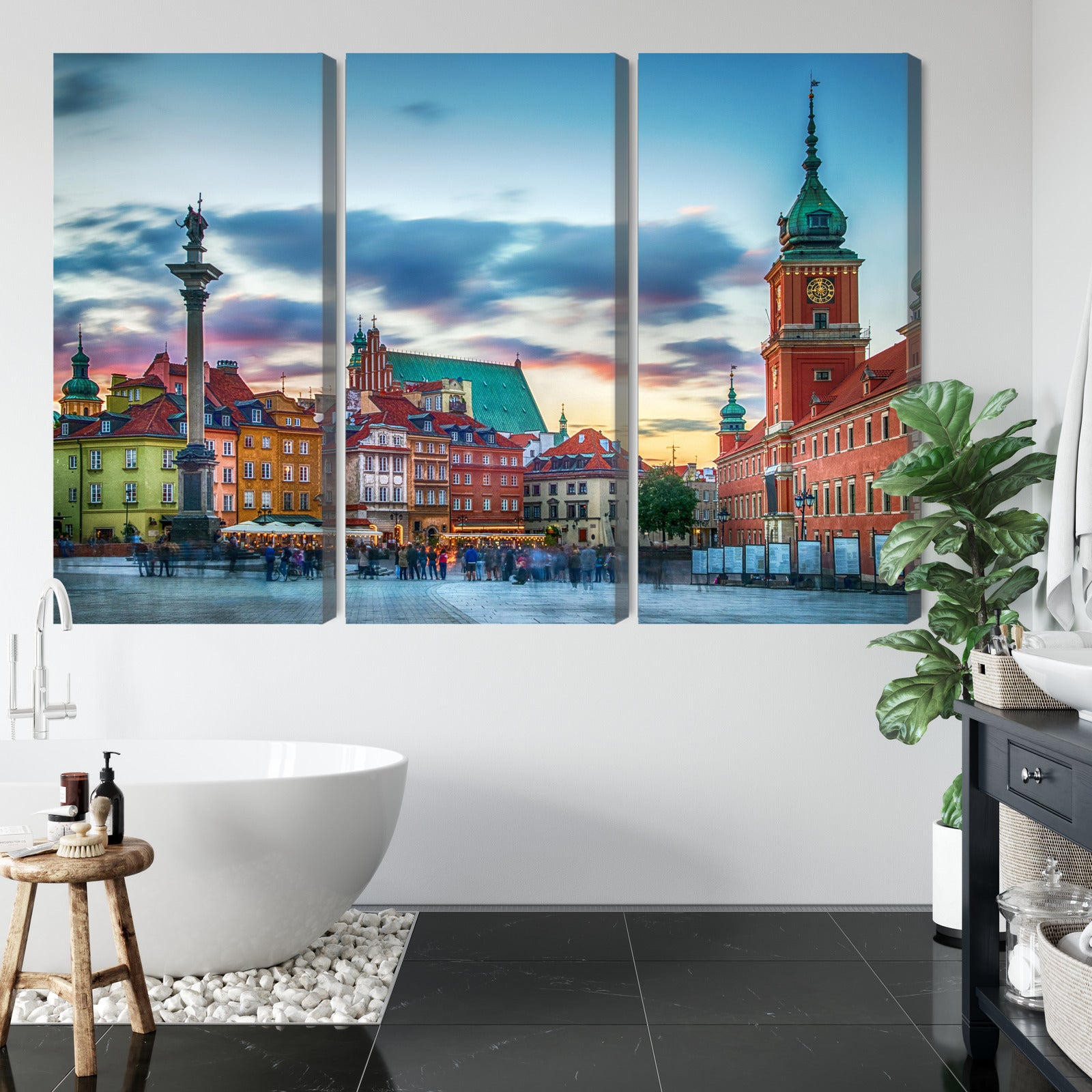Obraz Wieloczęściowy Zamek Królewski Warszawa – miejska panorama do wnętrz klasycznych i nowoczesnych – widok 4