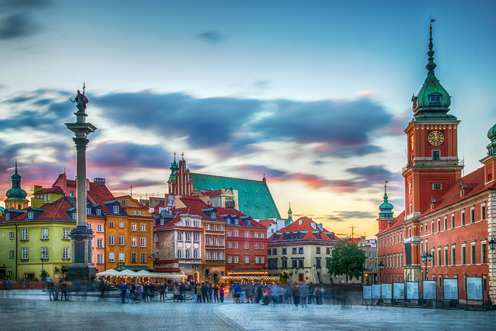Obraz Wieloczęściowy Zamek Królewski Warszawa – miejska panorama do wnętrz klasycznych i nowoczesnych 180x120