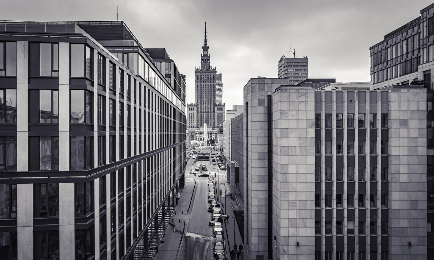 Obraz Wieloczęściowy Panorama Warszawy – miejski dynamizm do wnętrz nowoczesnych, industrialnych i loftowych 250x150