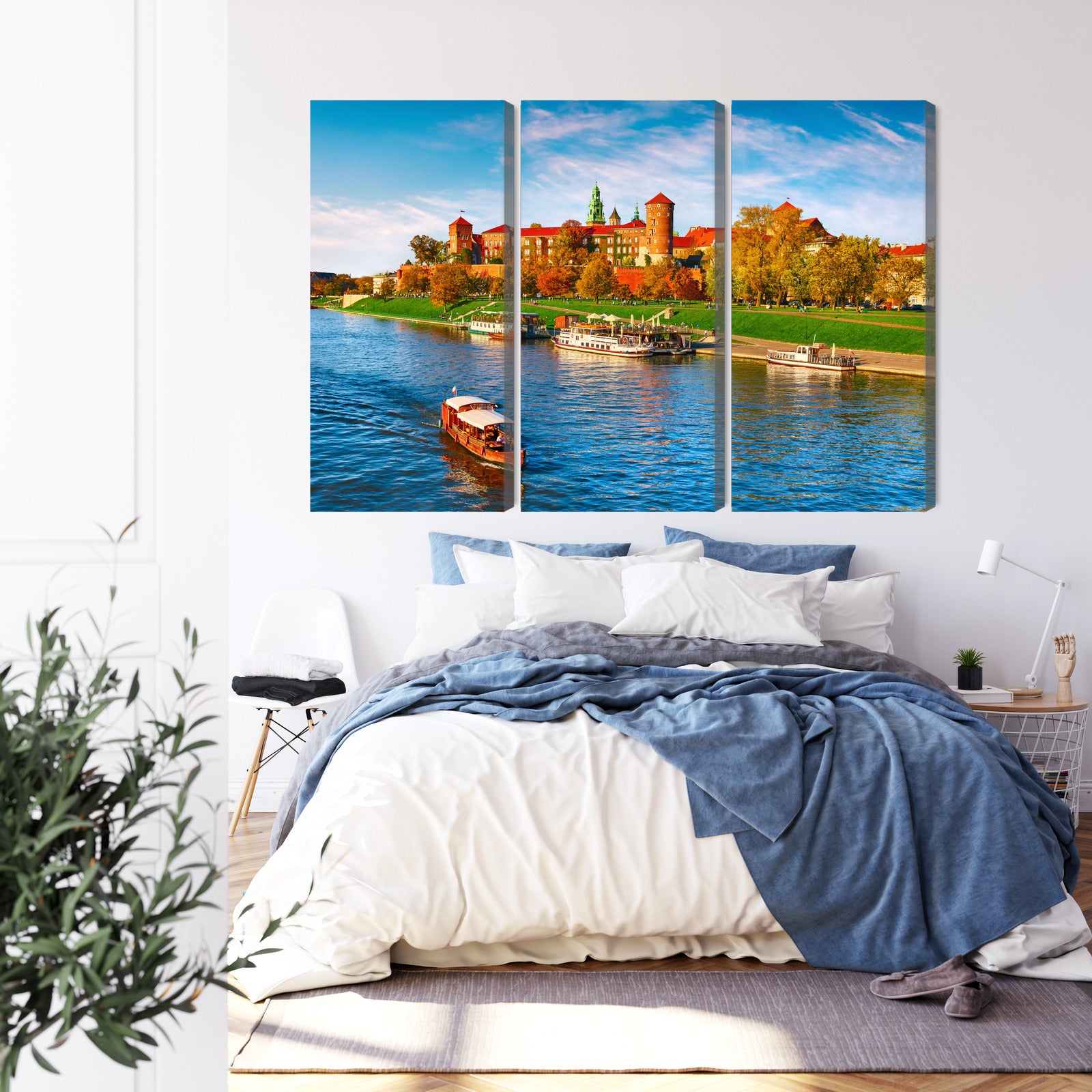 Obraz Wieloczęściowy Zamek Wawel – klasyczna panorama Krakowa do wnętrz eleganckich i nowoczesnych – widok 2