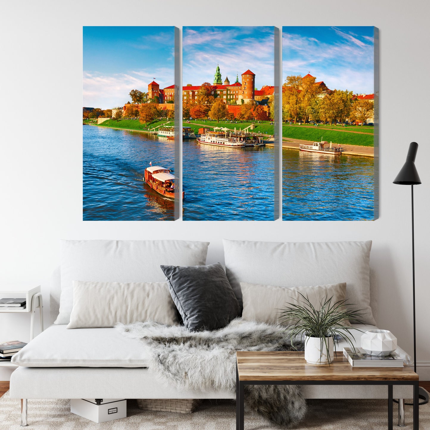 Obraz Wieloczęściowy Zamek Wawel – klasyczna panorama Krakowa do wnętrz eleganckich i nowoczesnych – widok 3