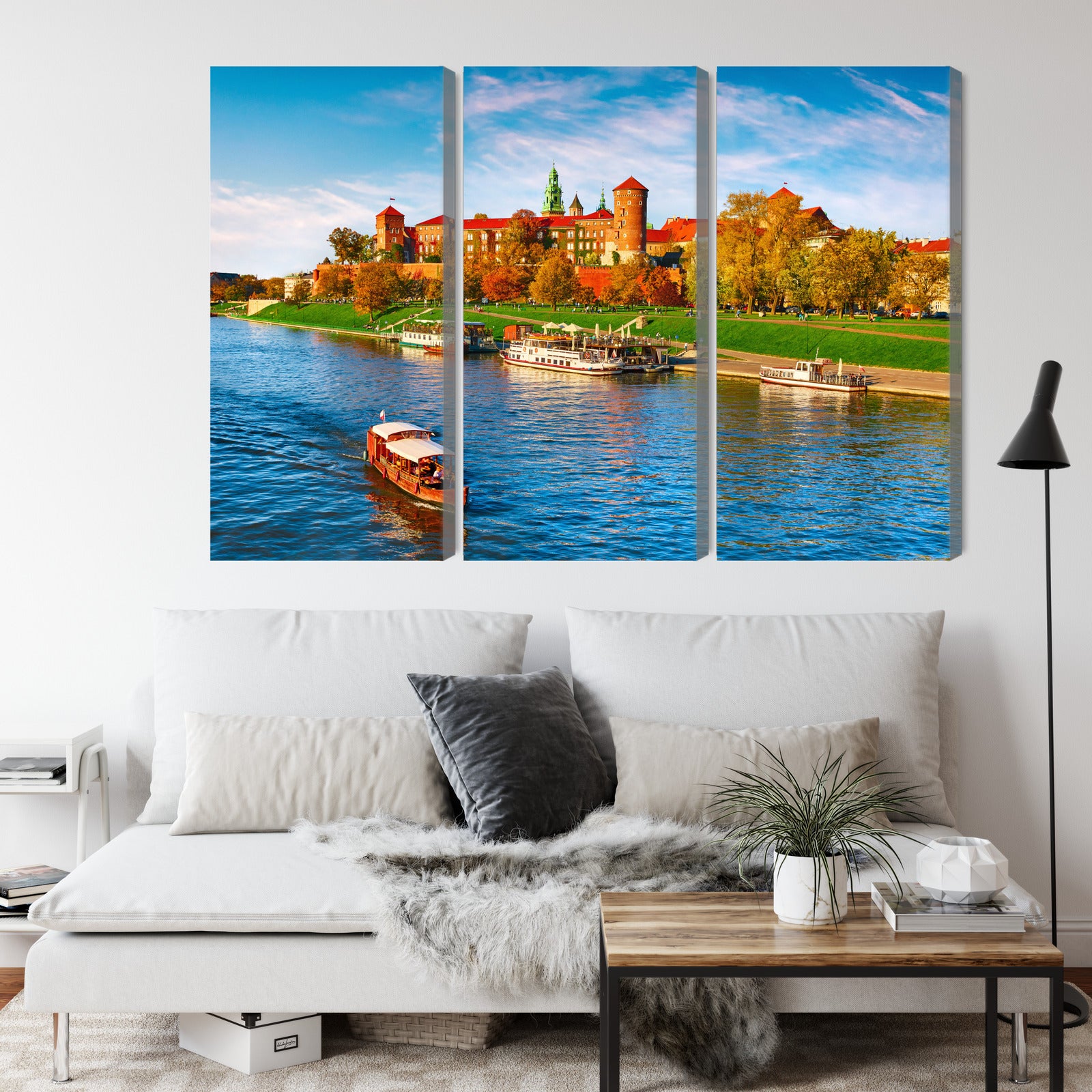 Obraz Wieloczęściowy Zamek Wawel – klasyczna panorama Krakowa do wnętrz eleganckich i nowoczesnych – widok 3