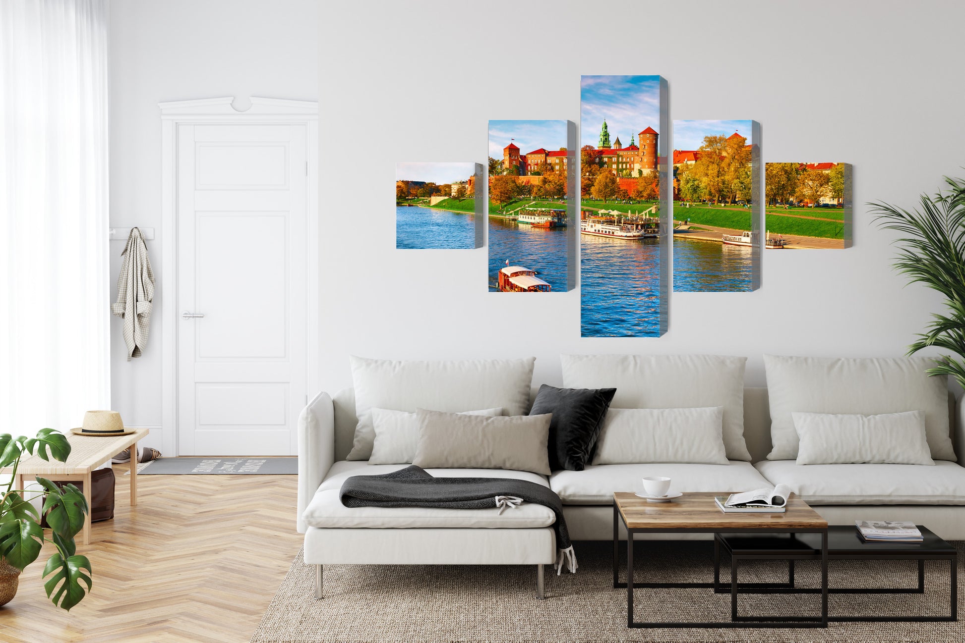 Obraz Wieloczęściowy Zamek Wawel – majestatyczna panorama Krakowa do wnętrz klasycznych i eleganckich – widok 5
