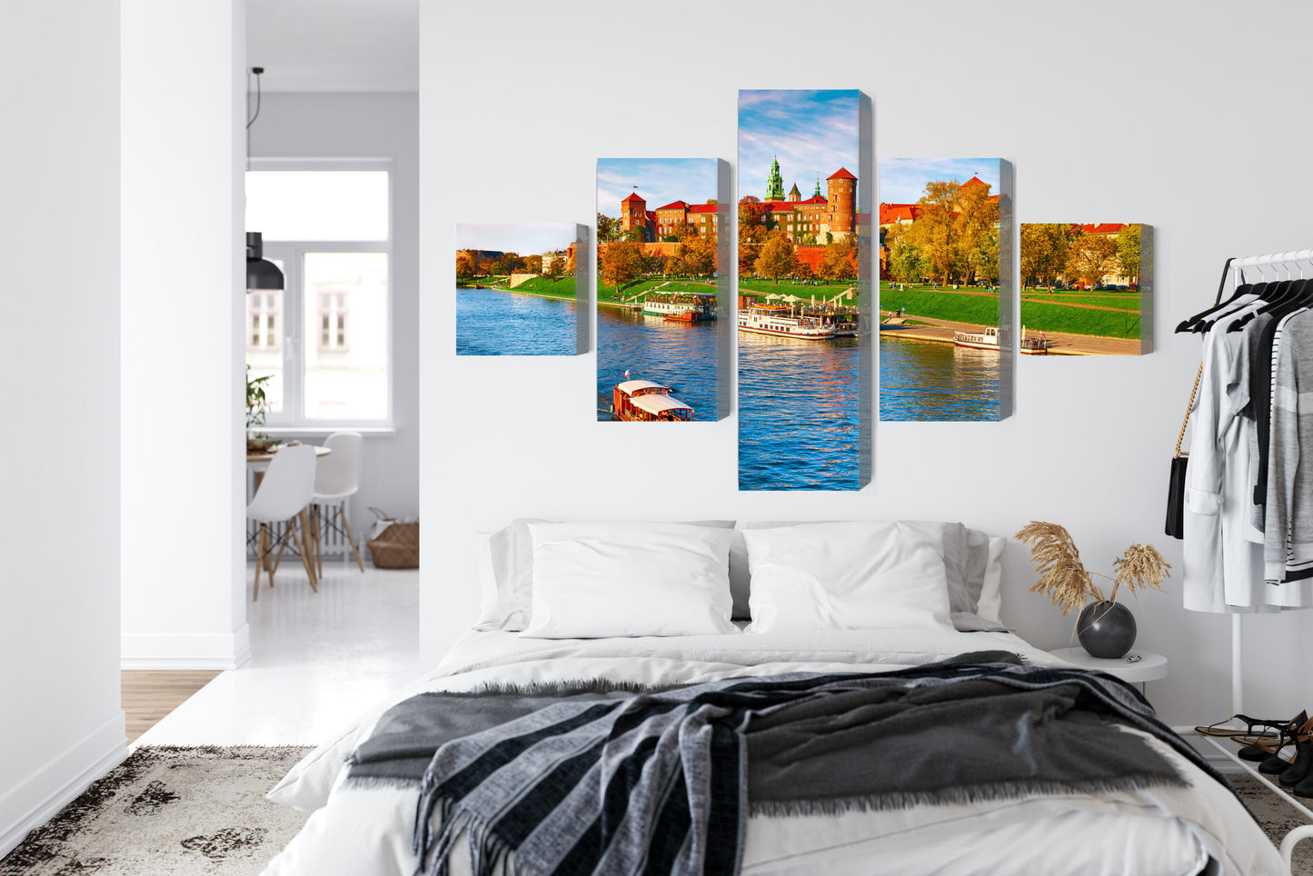 Obraz Wieloczęściowy Zamek Wawel – majestatyczna panorama Krakowa do wnętrz klasycznych i eleganckich – widok 6