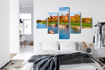 Obraz Wieloczęściowy Zamek Wawel – majestatyczna panorama Krakowa do wnętrz klasycznych i eleganckich – widok 6