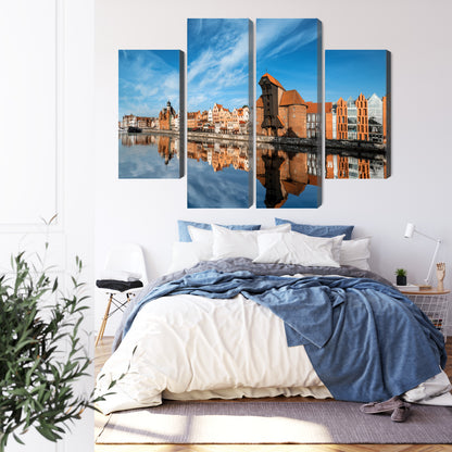 Obraz Wieloczęściowy Panorama Gdańska – miejski pejzaż do wnętrz nowoczesnych, loftowych i minimalistycznych – widok 2