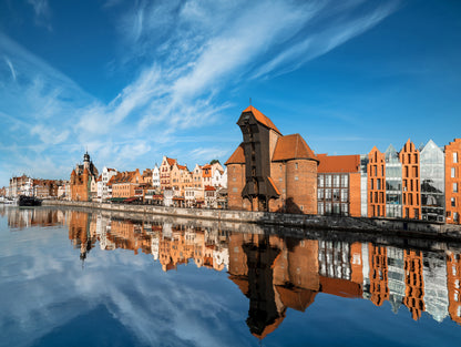 Obraz Wieloczęściowy Panorama Gdańska – miejski pejzaż do wnętrz nowoczesnych, loftowych i minimalistycznych 200x150