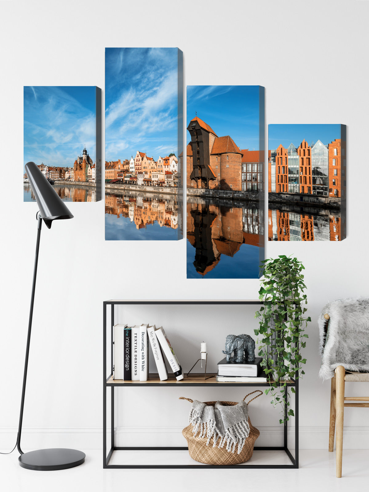 Obraz Wieloczęściowy Panorama Gdańska – spokojny widok miasta do wnętrz klasycznych, nowoczesnych, eklektycznych. – widok 8