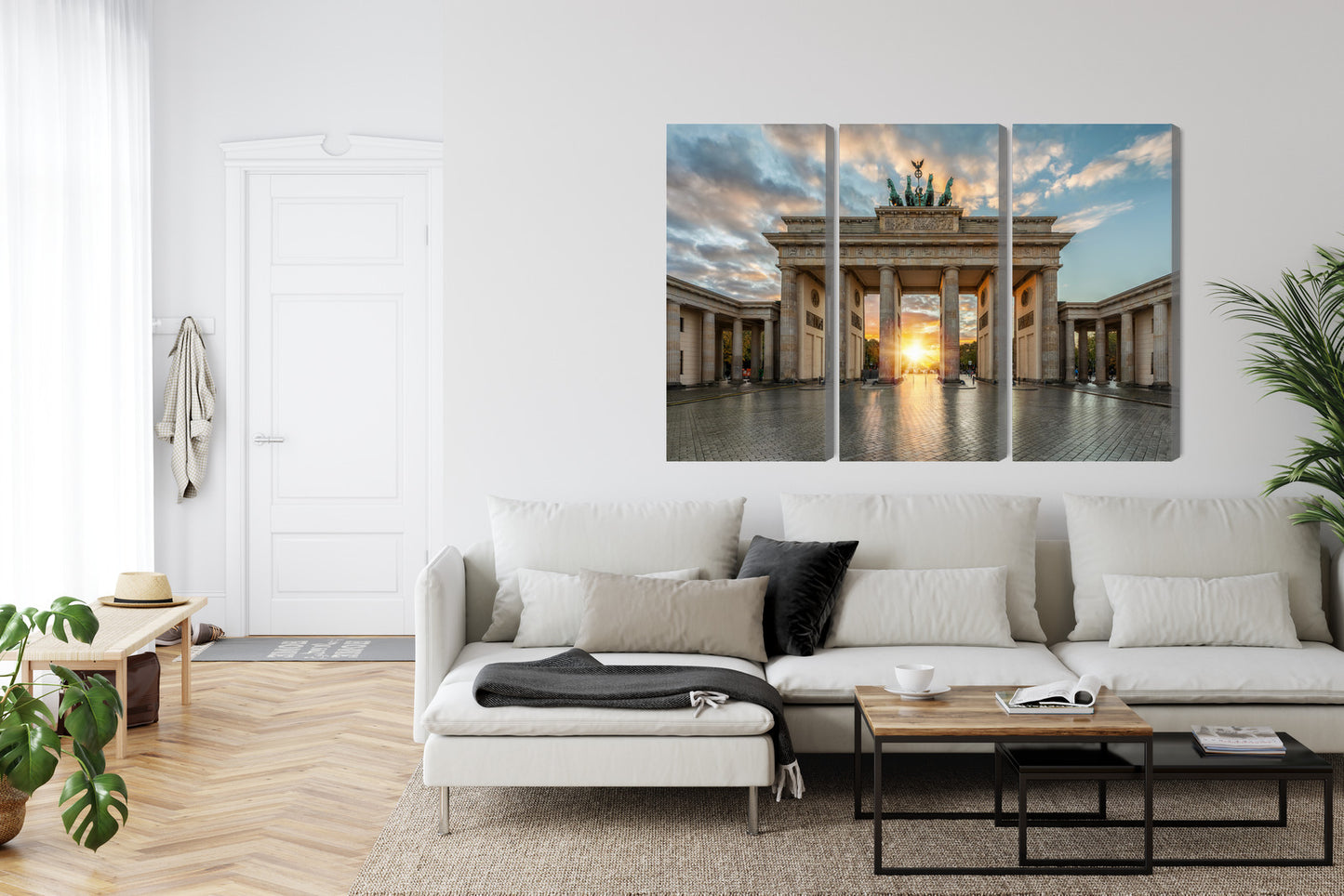 Obraz Wieloczęściowy Brama Brandenburska – majestatyczna panorama do wnętrz klasycznych i nowoczesnych – widok 5