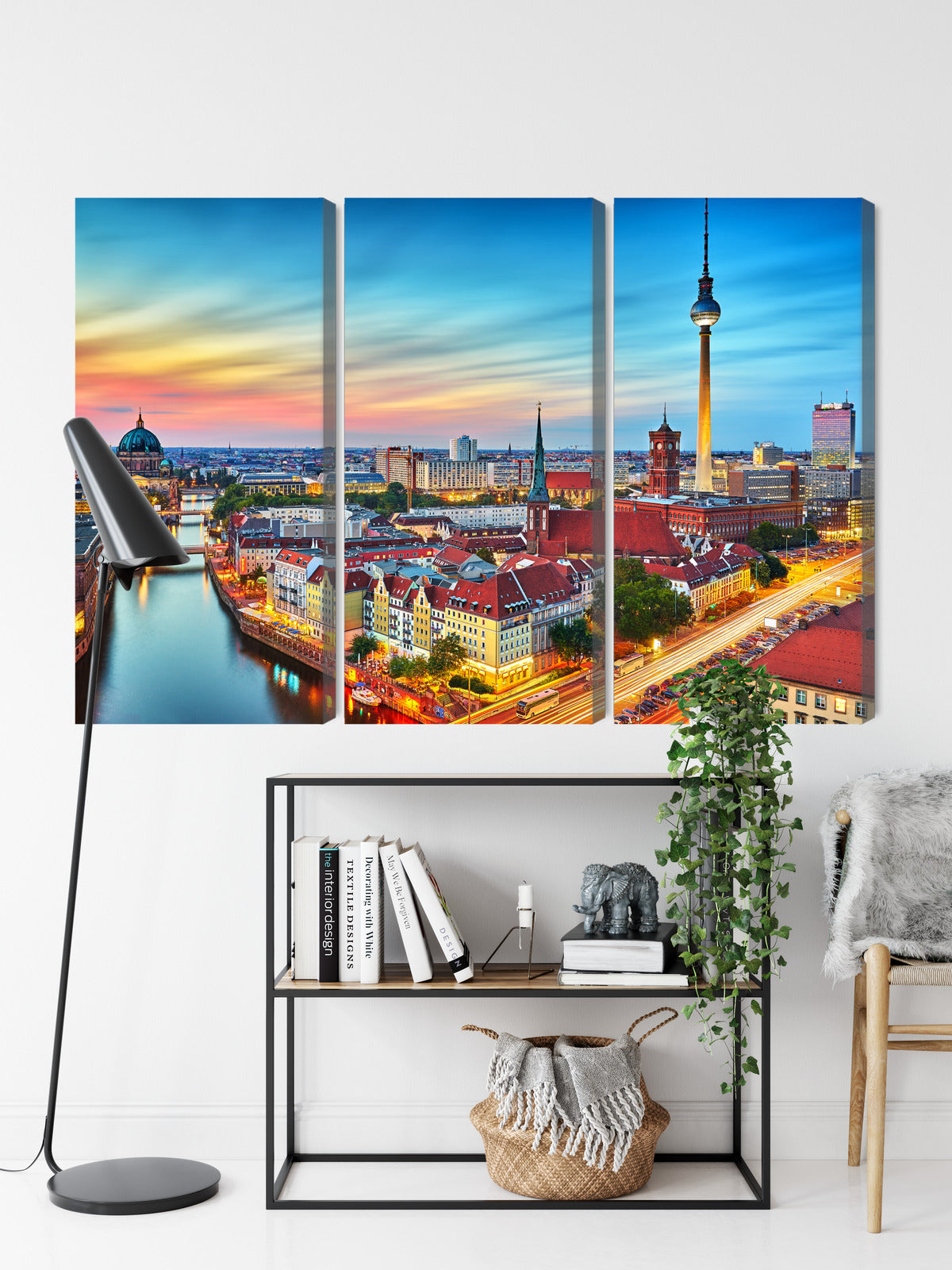 Obraz Wieloczęściowy Panorama Berlina – miejski zachód do wnętrz nowoczesnych, industrialnych – widok 8