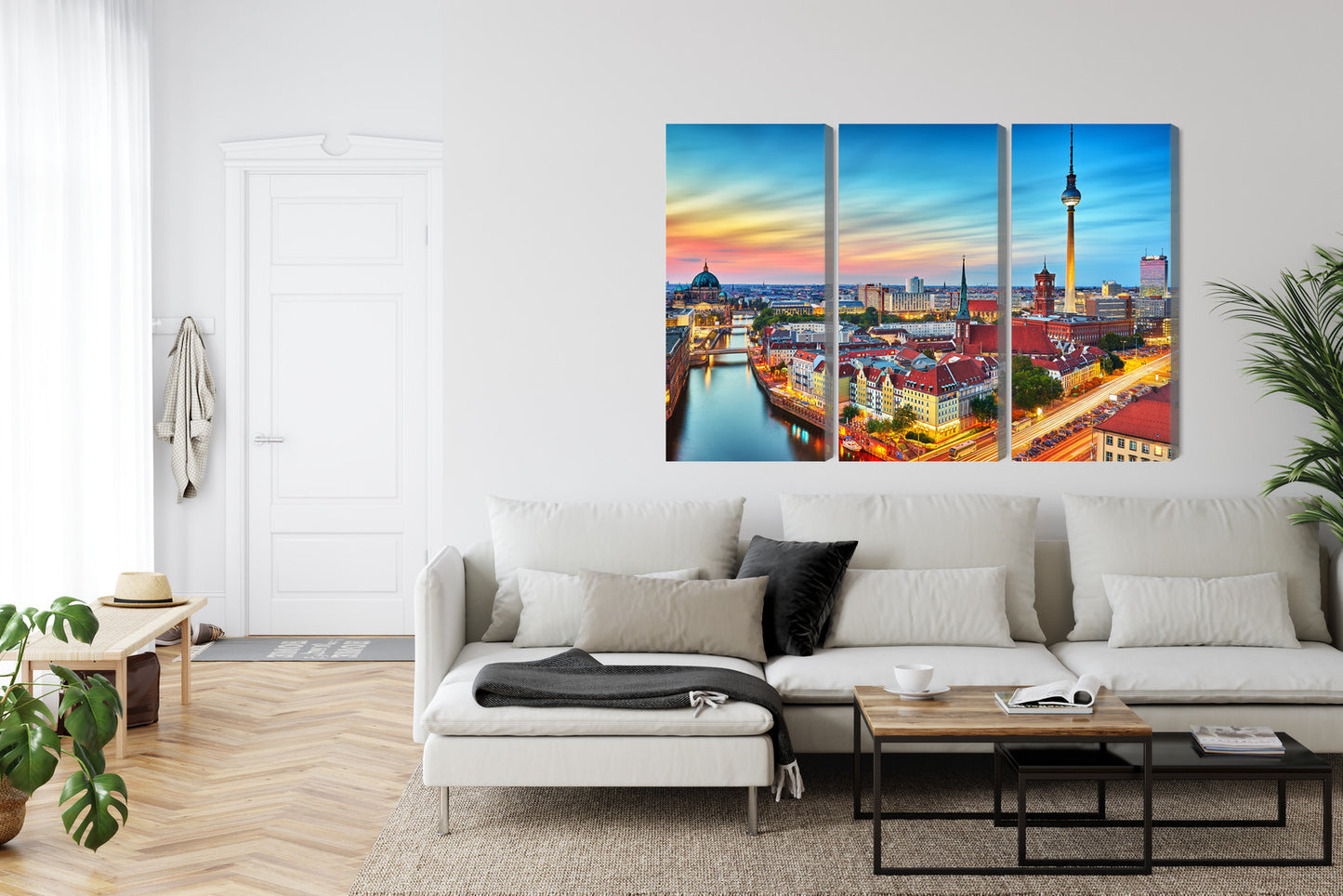 Obraz Wieloczęściowy Panorama Berlina – miejski zachód do wnętrz nowoczesnych, industrialnych – widok 5