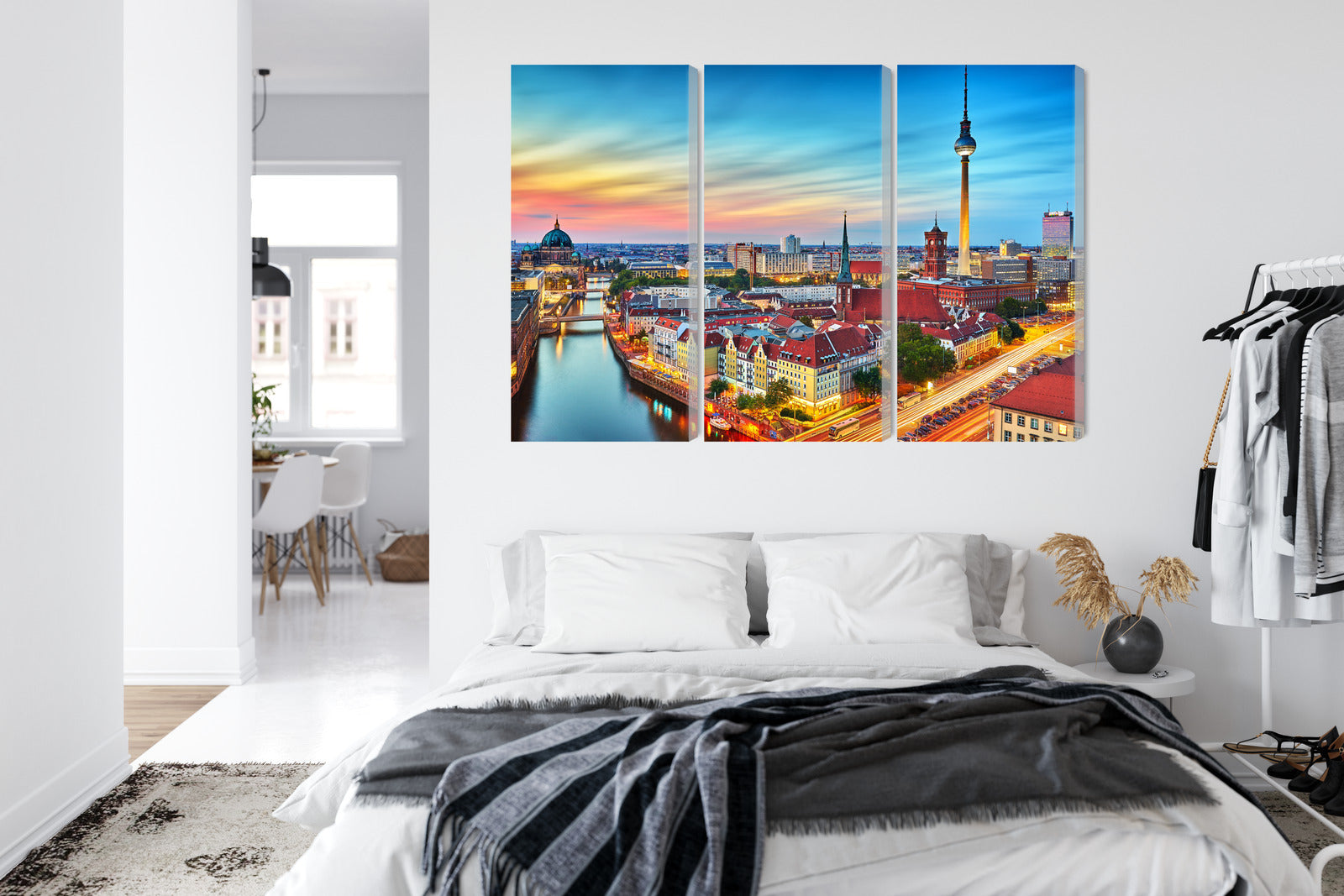 Obraz Wieloczęściowy Panorama Berlina – miejski zachód do wnętrz nowoczesnych, industrialnych – widok 6