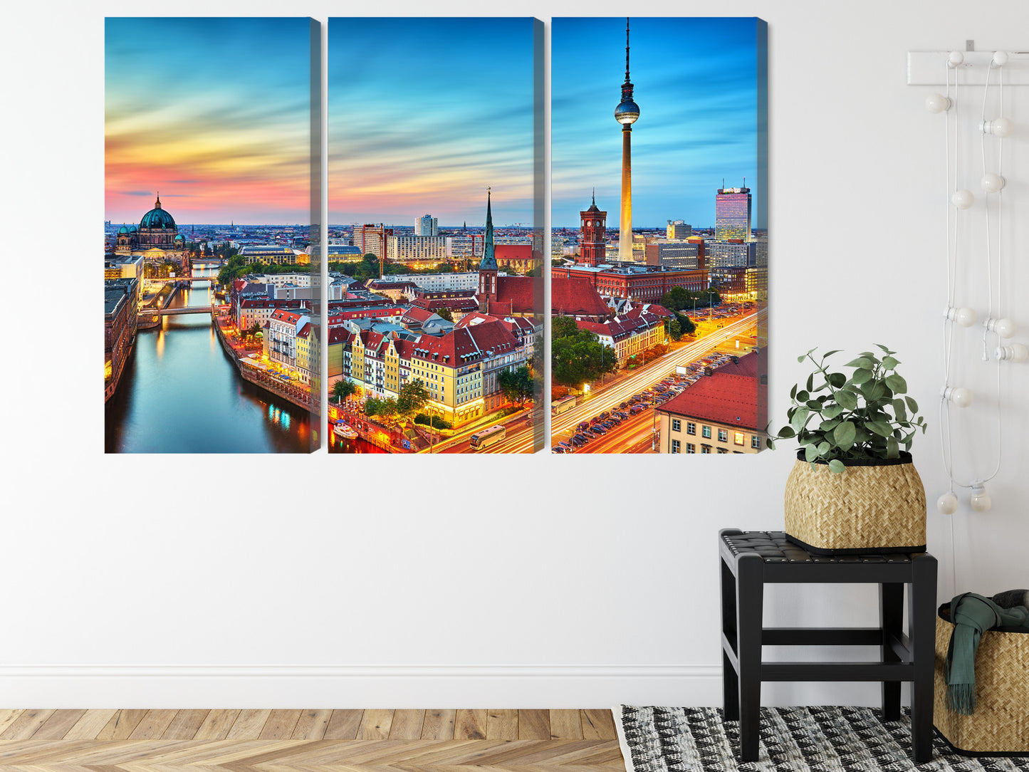 Obraz Wieloczęściowy Panorama Berlina – miejski zachód do wnętrz nowoczesnych, industrialnych – widok 7