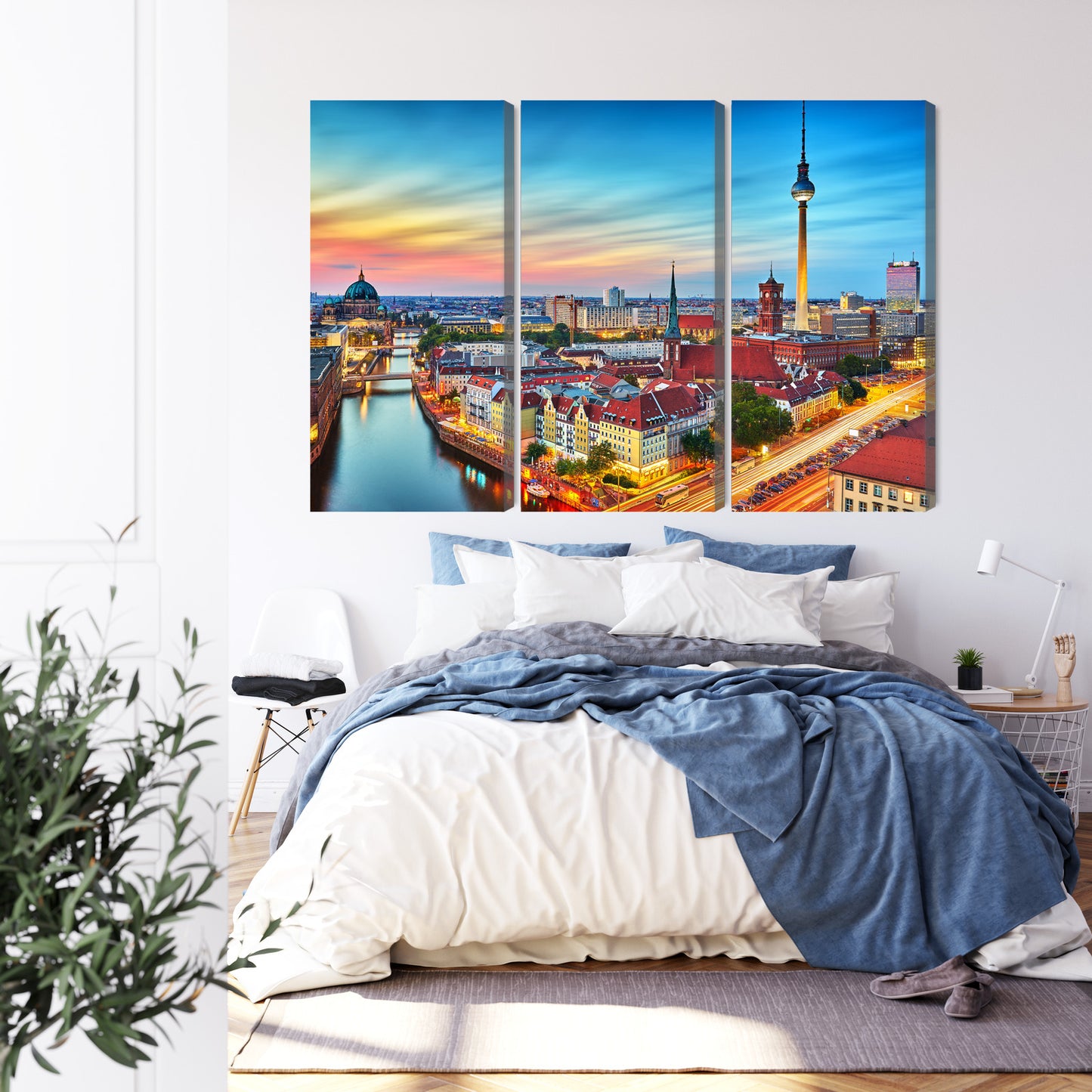 Obraz Wieloczęściowy Panorama Berlina – miejski zachód do wnętrz nowoczesnych, industrialnych – widok 2