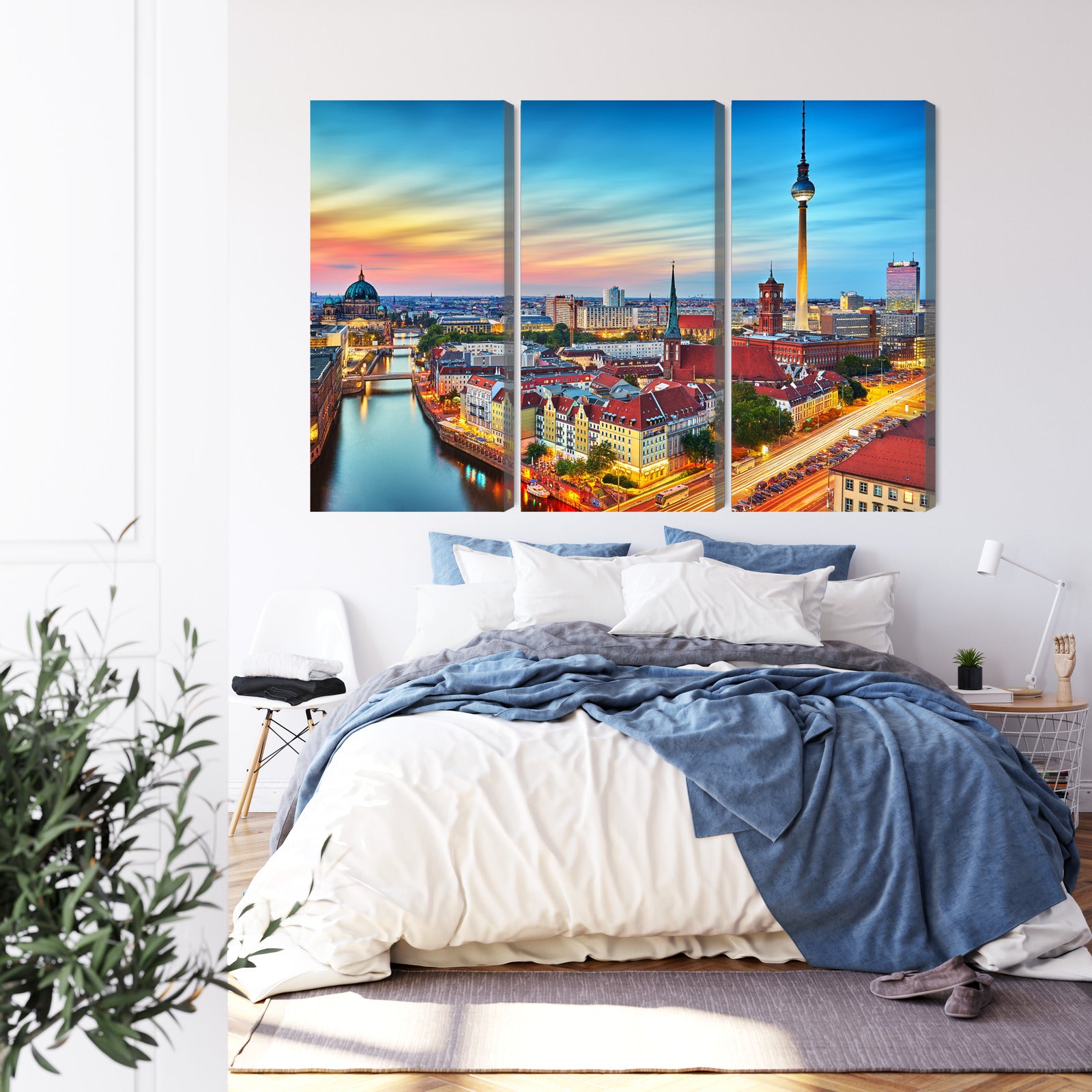 Obraz Wieloczęściowy Panorama Berlina – miejski zachód do wnętrz nowoczesnych, industrialnych – widok 2