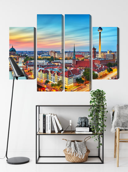 Obraz Wieloczęściowy Kolorowe Niebo Berlin – dynamiczna panorama do wnętrz nowoczesnych i eklektycznych – widok 8