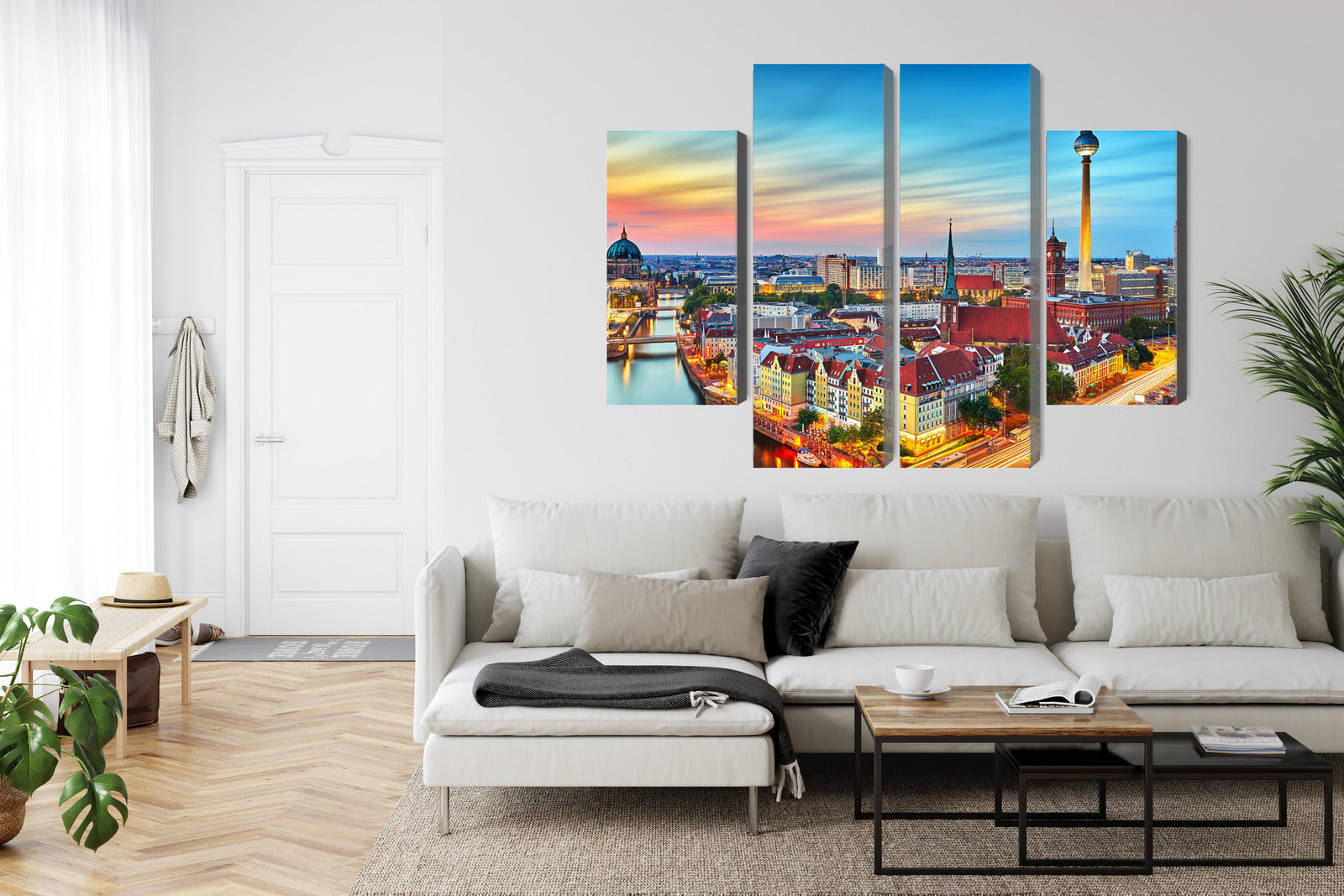 Obraz Wieloczęściowy Kolorowe Niebo Berlin – dynamiczna panorama do wnętrz nowoczesnych i eklektycznych – widok 5