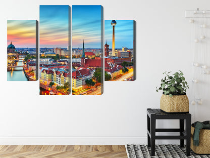 Obraz Wieloczęściowy Kolorowe Niebo Berlin – dynamiczna panorama do wnętrz nowoczesnych i eklektycznych – widok 7