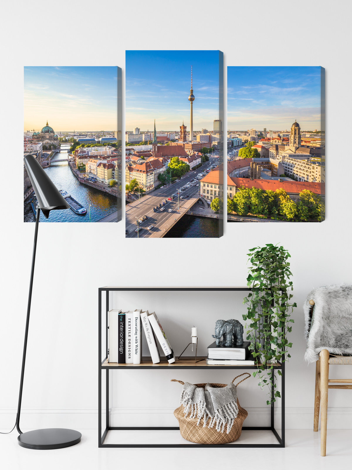 Obraz Wieloczęściowy Rzeka Sprewa i Panorama Berlina – miejska pejzażowa harmonia do wnętrz nowoczesnych i urbanistycznych – widok 8