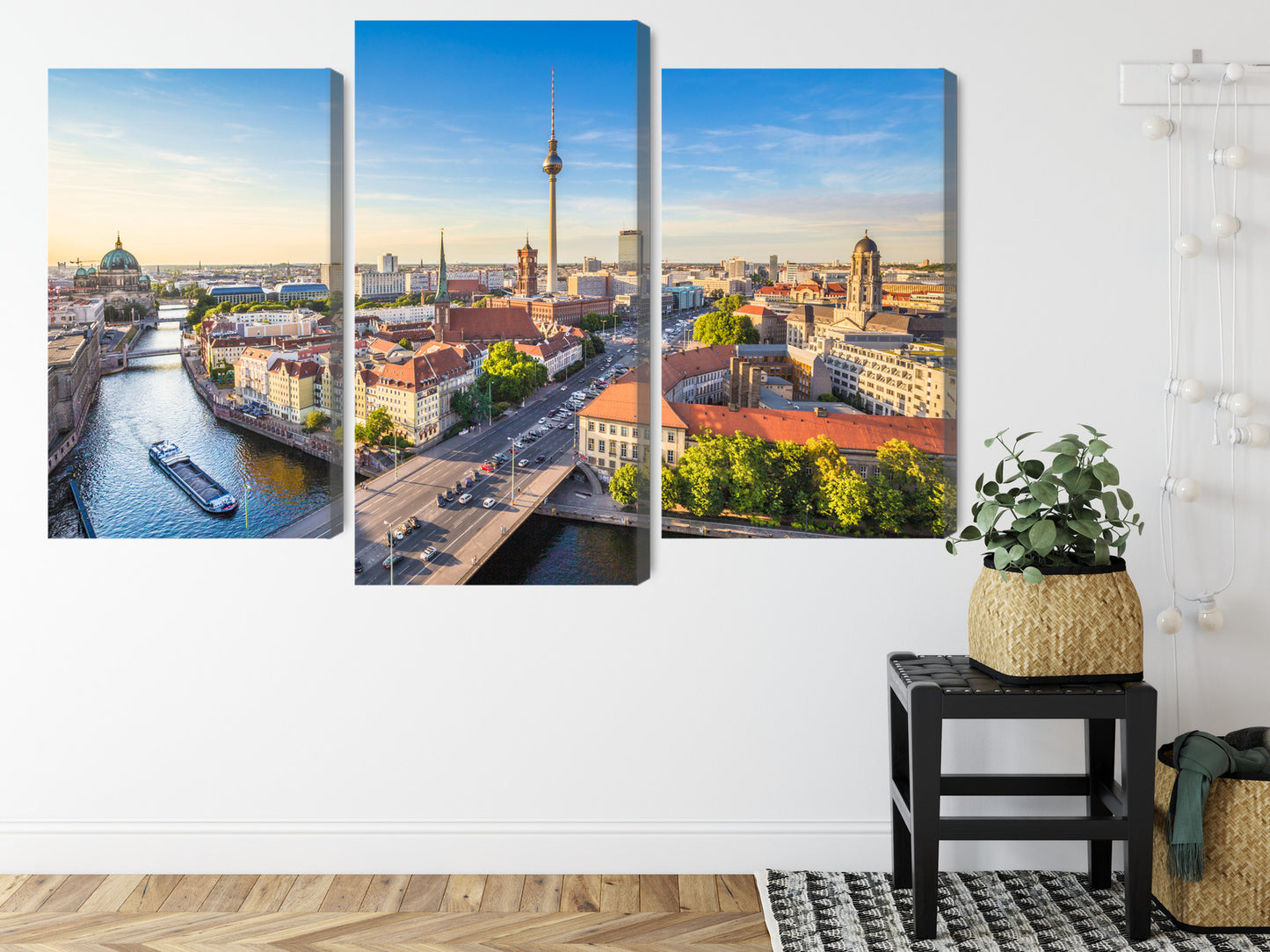 Obraz Wieloczęściowy Rzeka Sprewa i Panorama Berlina – miejska pejzażowa harmonia do wnętrz nowoczesnych i urbanistycznych – widok 7